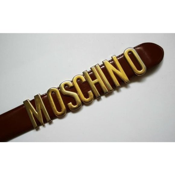 Moschino Brown Leather and Gold Buckle Belt main image 4